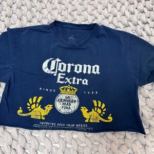 Corona Navy Blue Crop Tee